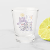 Adortable Trio - Drei Niedliche Katzen Schnapsglas (Rückseite)
