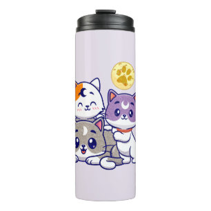 Adortable Trio - Drei Niedliche Katzen Thermosbecher