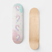 Adortable Unicorn Rainbow, Stars Skateboard (Vorderseite)