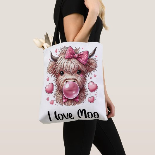 Adortable Valentine Highland Cow Tasche (Von Nahem)