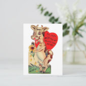 Adortable Valentine Kuh Postkarte (Stehend Vorderseite)