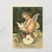 Adortable Vintage Valentinschlucht Mitteilungskarte (Vorne/Hinten)