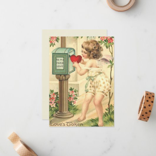 Adortable Vintage Valentinschlucht Mitteilungskarte (Vorderseite/Rückseite Beispiel)