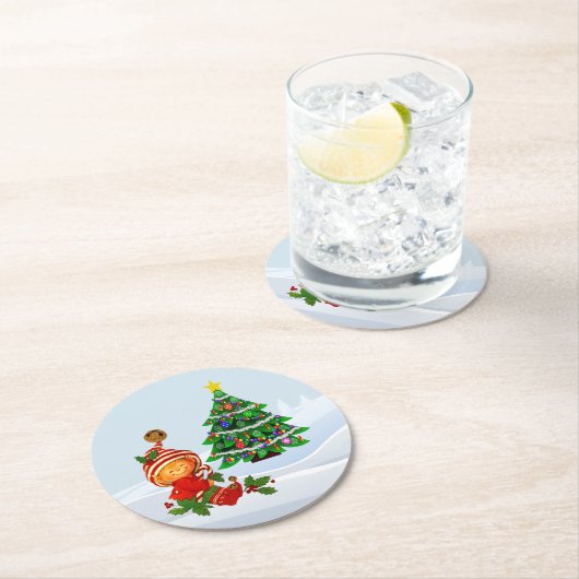 Adortable Weihnachtself Paper Untersetzer (Vor Ort)