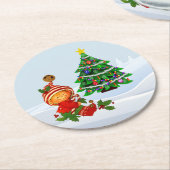 Adortable Weihnachtself Paper Untersetzer (Angewinkelt)