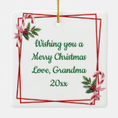 Adortable Weihnachtselfen in ihrem Spielzeugladen Keramikornament (Rückseite)