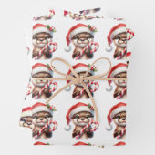 Adortable Weihnachtsfeier in Weihnachtsmannmütze m Geschenkpapier Set (Beispiel)