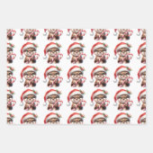 Adortable Weihnachtsfeier in Weihnachtsmannmütze m Geschenkpapier Set (Vorderseite)