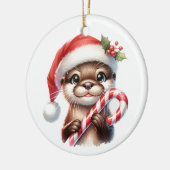 Adortable Weihnachtsfeier in Weihnachtsmannmütze m Keramik Ornament (Links)