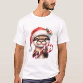 Adortable Weihnachtsfeier in Weihnachtsmannmütze m T-Shirt (Vorderseite)