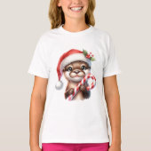 Adortable Weihnachtsfeier in Weihnachtsmannmütze m T-Shirt (Vorderseite)