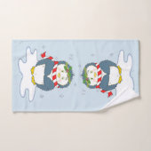 Adortable Weihnachtspenguin Badhandtuch Set (Handtuch)