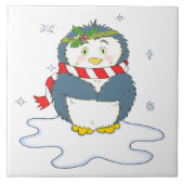 Adortable Weihnachtspenguin Fliese (Vorderseite)