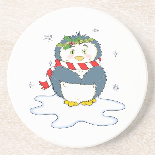 Adortable Weihnachtspenguin Getränkeuntersetzer (Vorne)