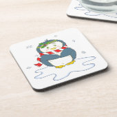 Adortable Weihnachtspenguin Getränkeuntersetzer (Linke Seite)