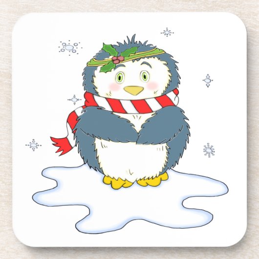 Adortable Weihnachtspenguin Getränkeuntersetzer (Vorderseite)