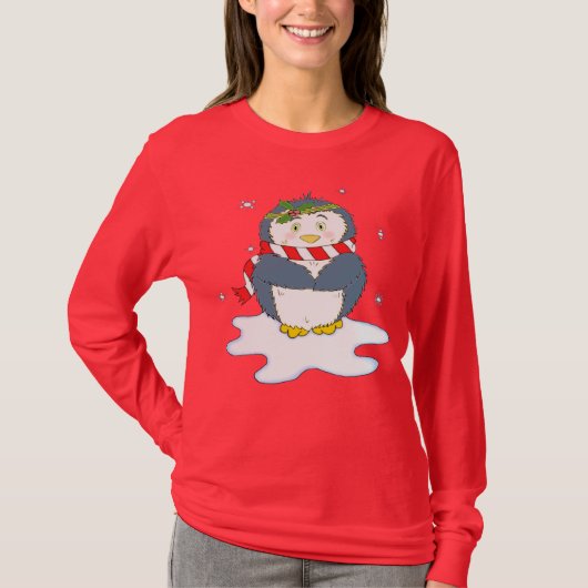 Adortable Weihnachtspenguin T-Shirt (Vorderseite)
