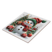 Adortable Weihnachtsschneemann Fliese (Seite)