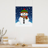 Adortable Weihnachtsschneemann Poster (Küche)