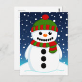 Adortable Weihnachtsschneemann Postkarte (Vorne/Hinten)