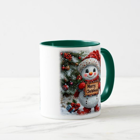 Adortable Weihnachtsschneemann Tasse (VorderseiteRechts)