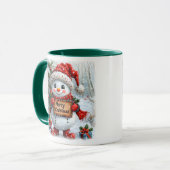 Adortable Weihnachtsschneemann Tasse (Vorderseite Links)