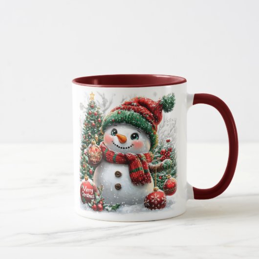 Adortable Weihnachtsschneemann Tasse (Rechts)
