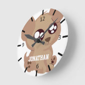 Adortable Welpe Runde Wanduhr (Winkel)