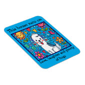 Adortable Whimsical Dog mit Meldung Magnet (Rechte Seite)