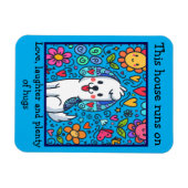Adortable Whimsical Dog mit Meldung Magnet (Horizontal)