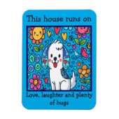 Adortable Whimsical Dog mit Meldung Magnet (Vertikal)