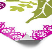 Adortable White Baby Llama mit Fuchsia Pink Green Poster (Ecke)