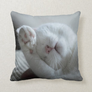 Adortable White Cat Throw Kissen Kissen