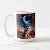 Adortable Wolf mit Crescent Moon Halloween Art Kaffeetasse (Links)