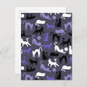 Adortable Yoga Niedlich Cat Posen Ankündigungspostkarte (Vorne/Hinten)