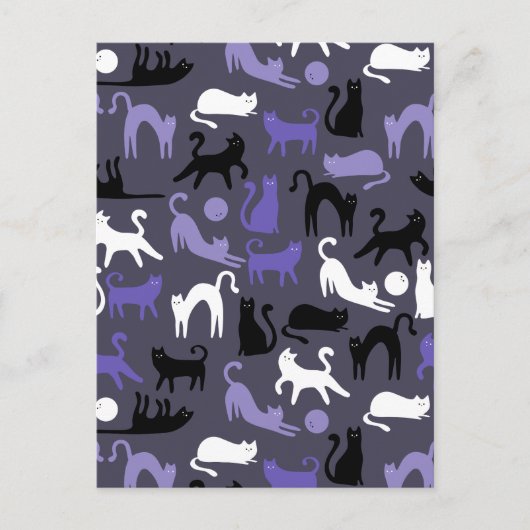 Adortable Yoga Niedlich Cat Posen Ankündigungspostkarte (Vorderseite)