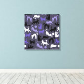 Adortable Yoga Niedlich Cat Posen Leinwanddruck (Insitu (Holzboden))