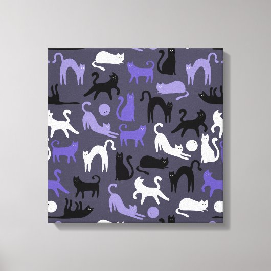 Adortable Yoga Niedlich Cat Posen Leinwanddruck (Vorderseite)