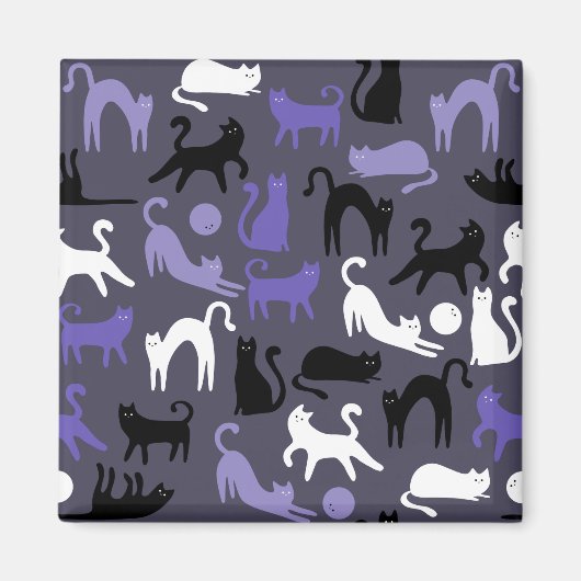 Adortable Yoga Niedlich Cat Posen Magnet (Vorne)