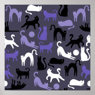 Adortable Yoga Niedlich Cat Posen Poster