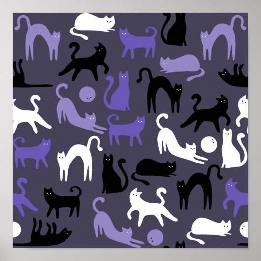 Adortable Yoga Niedlich Cat Posen Poster (Vorne)