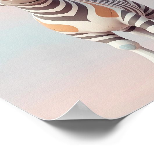 Adortable Zebra - Safari Kinderzimmer Poster (Ecke)