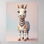 Adortable Zebra - Safari Kinderzimmer Poster (Vorne)