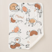Adortable zeichnend Tiere Katzen Meow Sherpadecke (Vorderseite)