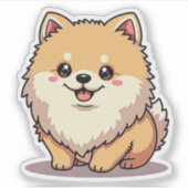 Adortierter Spitz, Kawaii Charm, Klein Aufkleber (Vorderseite)