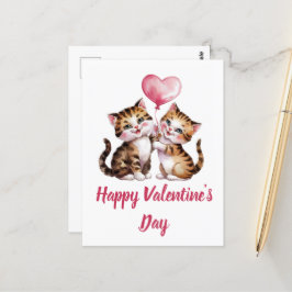 Adortionelle Kätzchen und Herzblasen Valentine Postkarte