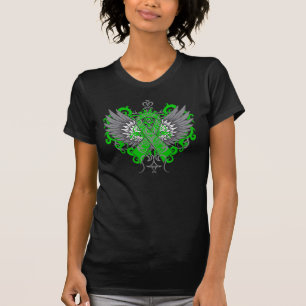 Adrenale Krebs-Grün-Band-Tätowierungs-Flügel T-Shirt