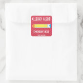Adrenalin-Allergie-Alarm-Aufkleber Quadratischer Aufkleber (Tasche)