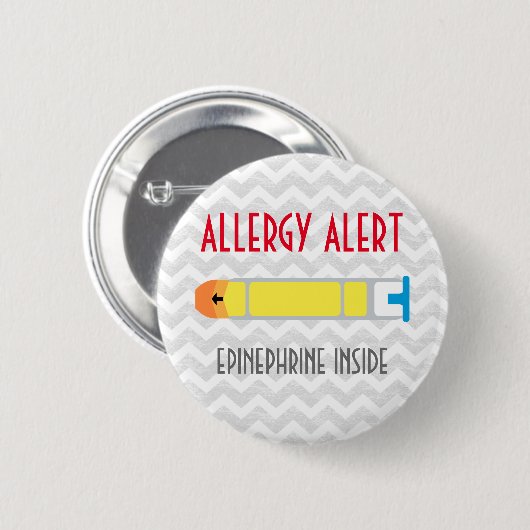 Adrenalin-Allergie-Alarm-Knopf Button (Vorne & Hinten)