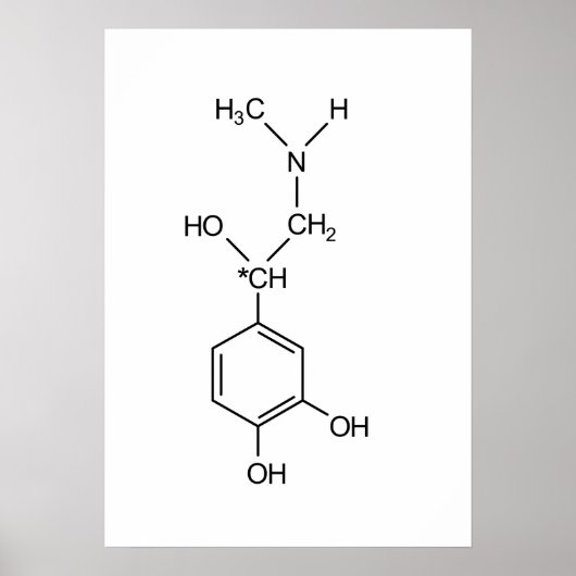 Adrenalin chemische Formel Chemical Hormon elem Poster (Vorne)